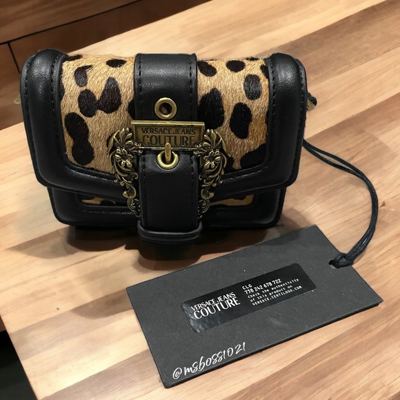 Versace Jeans Couture Small Leopard Baroque Buckle Wallet BRAND NEW WITH TAGS